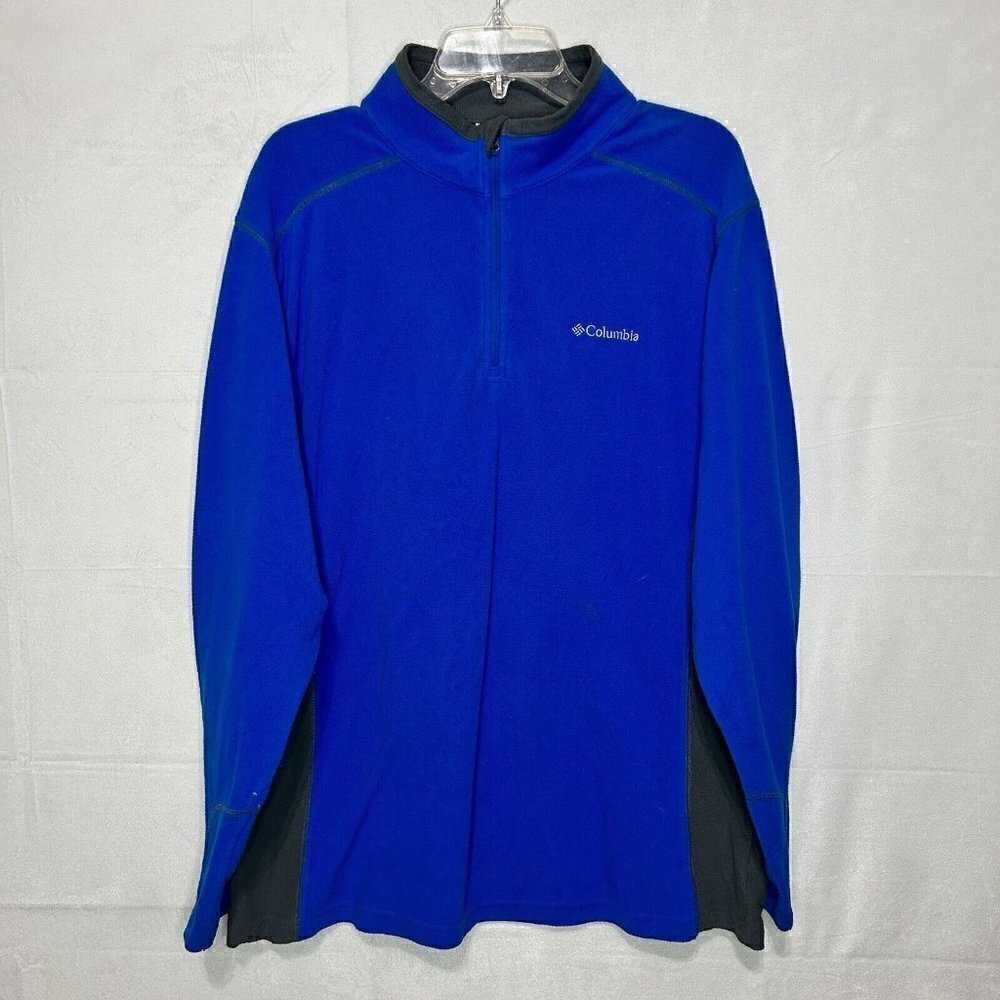 Columbia Shirt Mens Sz XL Pullover 1/4 Zip Pullover Blue Gray Sweater